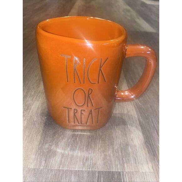 Halloween Orange “Trick or Treat” Mug By Rae Dunn Iridescent - Picture 2 of 7